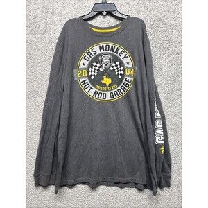 GAS MONKEY HOT ROD Garage T Shirt Long Sleeve X-LARGE Gray Dallas Texas